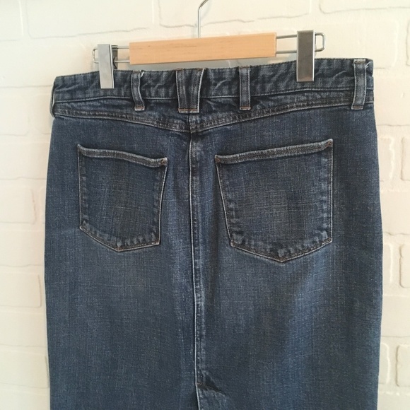 Lauren Ralph Lauren Vintage 90s Y2K Denim Pencil Skirt Dark wash Pockets 6 - Picture 9 of 9